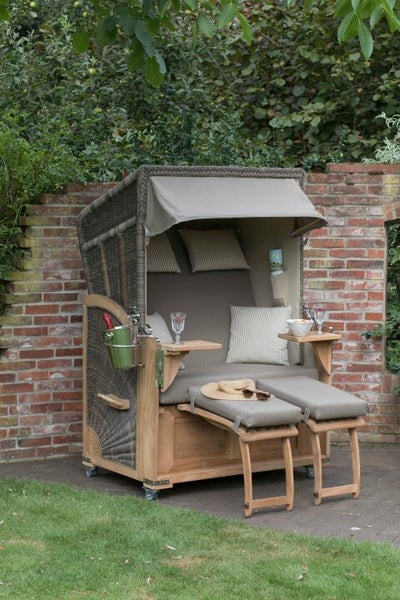 Strandkorb Nordstrand Teak PE grey Dessin 534