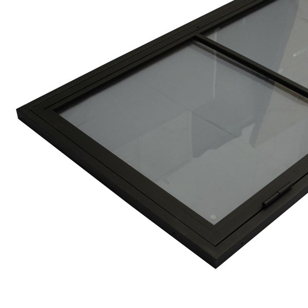 Glastür Grauglas Komplettset mit Beschlag Loftstil 830x2115mm DIN Links  - Griffstange Drehtür