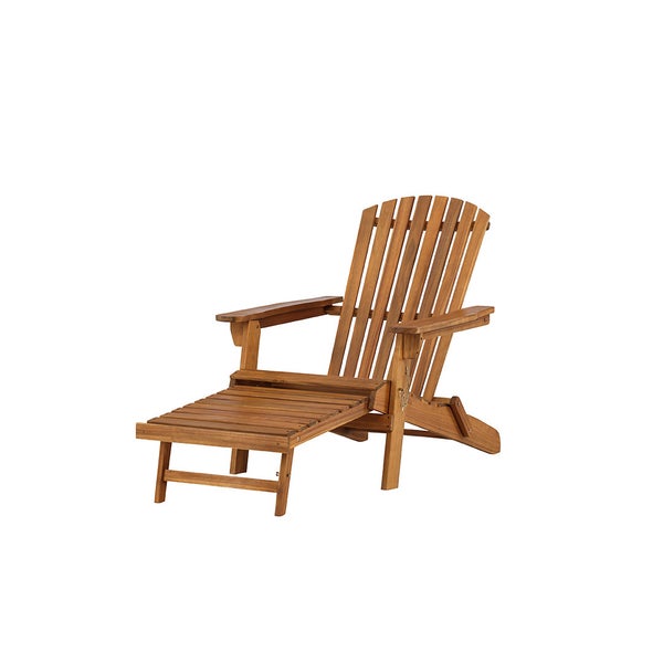 Holzliegestuhl mit Fußstütze für den Garten