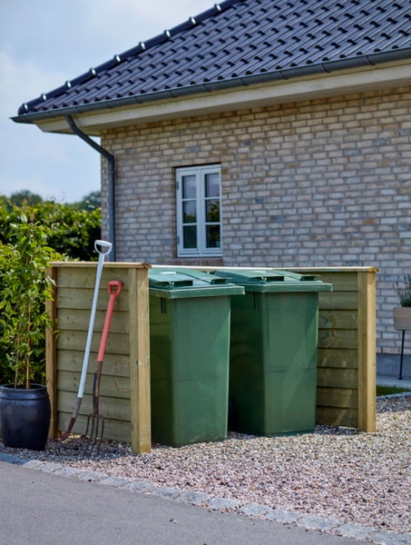 Mülltonnenverkleidung, Mülltonnenbox, Mülltonnen Unterstand, Mülltonnen Sichtschutz  KLINK 194x97x108cm-Holz Natur