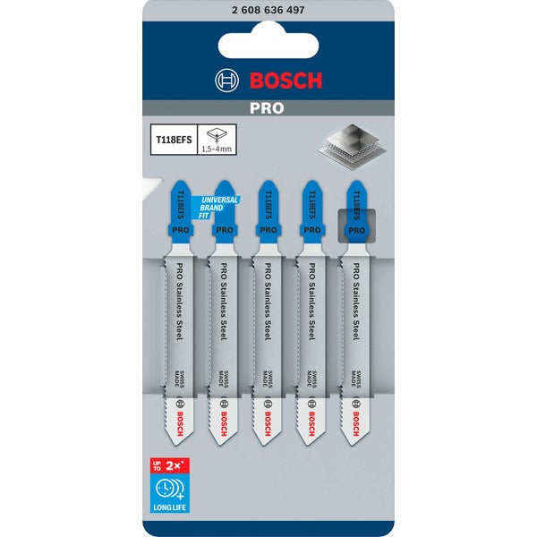 Bosch PRO Stainless Steel T118EFS Stichsägeblatt 83 mm 5-tlg. - 2608636497