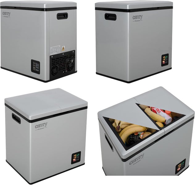 JUNG CAMRY CR8076 Mini Kühlschrank/Gefrierfach klein, 38L, 2 Kammern (Kühlfach & Gefrierfach) Kompressor Kühlbox, Gefrierschrank Minikühlschrank, 2 Anschlüsse (12V & 230V) LCD Display