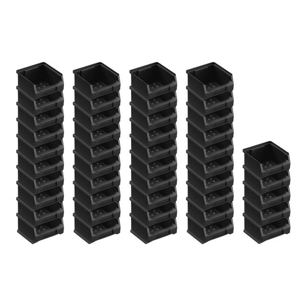 PROREGAL Trägersystem Blaue Systemplatte mit 45 x Leitfähigen Sichtlagerboxen 1.0 Maße H x B 50 x 100 cm Sichtlagerbox Sichtlagerbehälter
