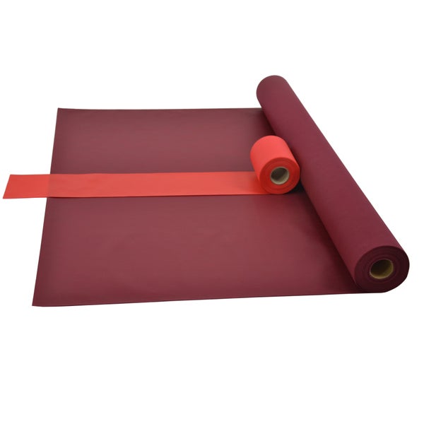 Sensalux Kombi-Set 1 Tischdeckenrolle 1m x 25m bordeaux + Tischläufer 15cm rot