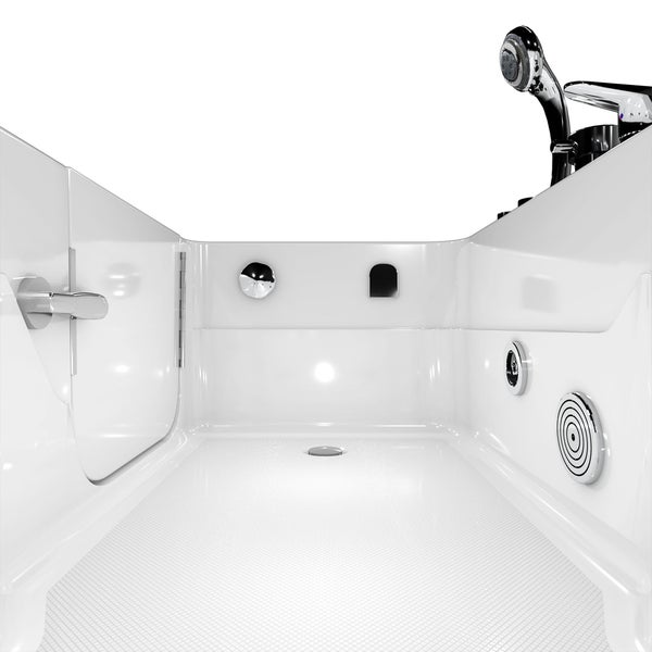 Begehbare Badewanne mit Tür, Armatur und Massagedüsen