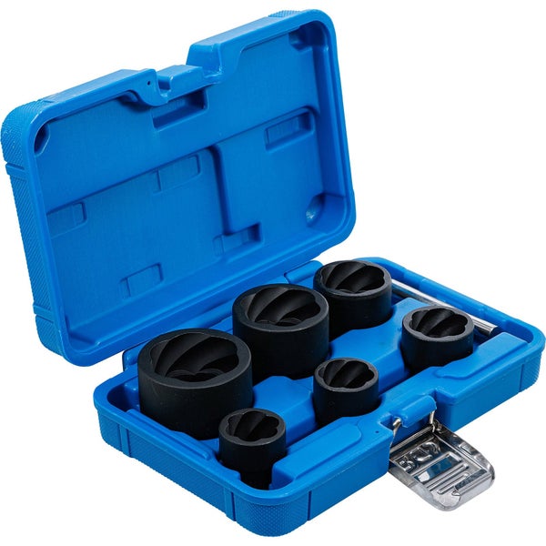 Satz Schraubenausdreher in blauer Kunststoffbox