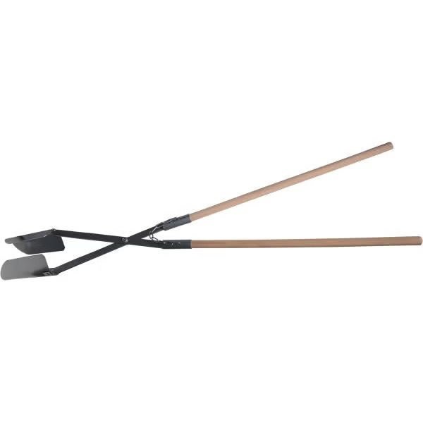 Handbagger Lochspaten mit zwei Holzstielen und Metallschaufeln