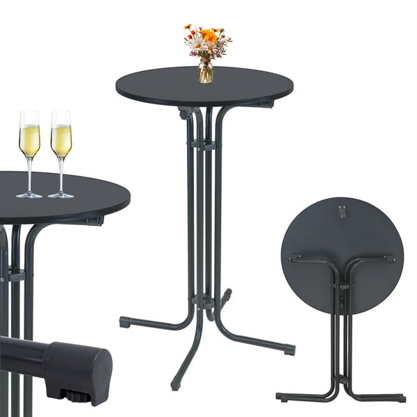 Stehtisch klappbar Ø 70 cm Höhe 110 cm Stahl Gastrotisch Partytisch Bistrotisch in Anthrazit
