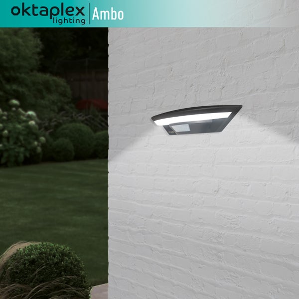 Außenlampe mit Bewegungsmelder 10W 800lm 3000K Warmweiß IP54 Anthrazit Außenleuchte 230V Wandlampe Downlight