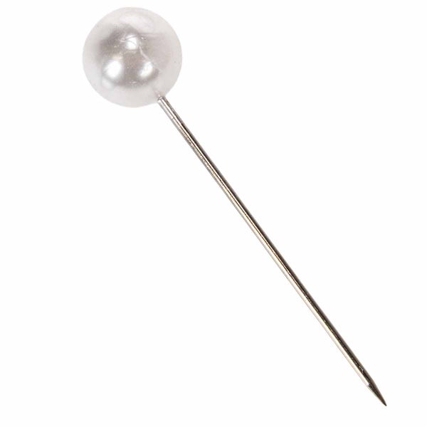 Stecknadel mit einer runden Perle als Kopf aus Metall