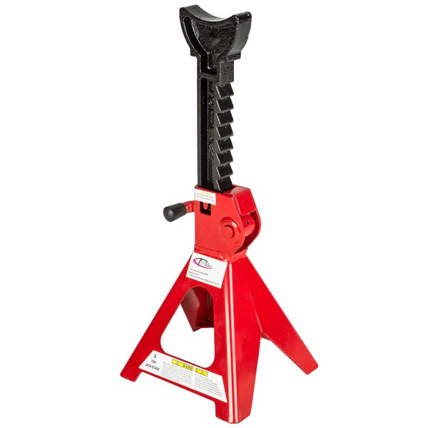 2er-Set Unterstellbock tectake  Ratschenmechanismus mit verriegelbarem Einhandhebel aus Stahl rot