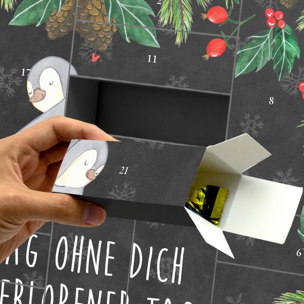 Mr. & Mrs. Panda Befüllbarer Adventskalender Pinguine Kuscheln - Schwarz