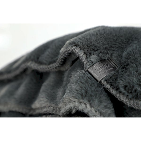 Schöner Wohnen Kollektion Kuscheldecke aus Kunstfell mit Logo