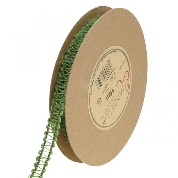 Dekoband aus Jute auf einer Spule mit 15 mm Breite und 15 m Länge