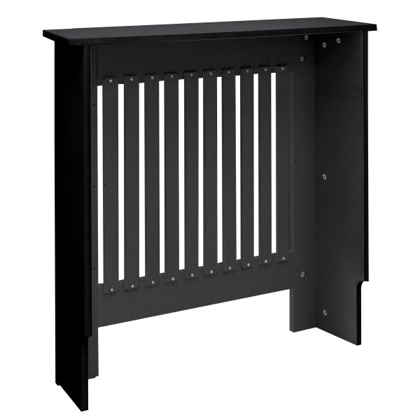 ECD Germany Heizkörperverkleidung Landhausstil 78x19x82 cm Schwarz aus MDF lackiert für Schlafzimmer Wohnzimmer - Heizungsverkleidung Heizkörperabdeckung Heizungsabdeckung Heizung Heizkörper Abdeckung