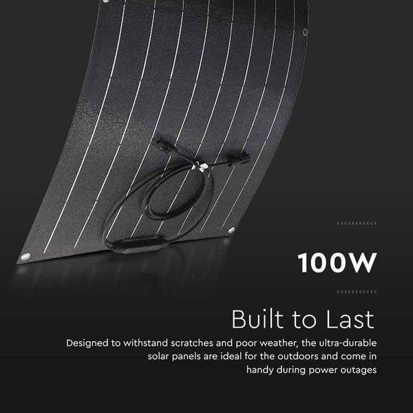100 Watt Solarpanel mit Anschlusskabel
