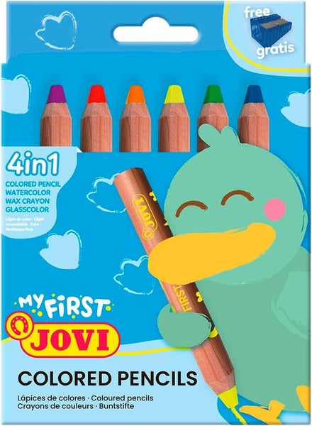 JOVI - MY FIRST 6 extra dicke 4in1 Holzbuntstiften, 6er Set