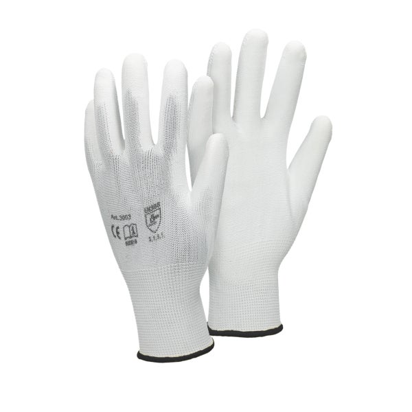 ECD Germany 1 Paar Arbeitshandschuhe mit PU-Beschichtung, Größe 10-XL, Weiß, atmungsaktiv, rutschfest, robust, Mechanikerhandschuhe Montagehandschuhe Schutzhandschuhe Gartenhandschuhe Handschuhe