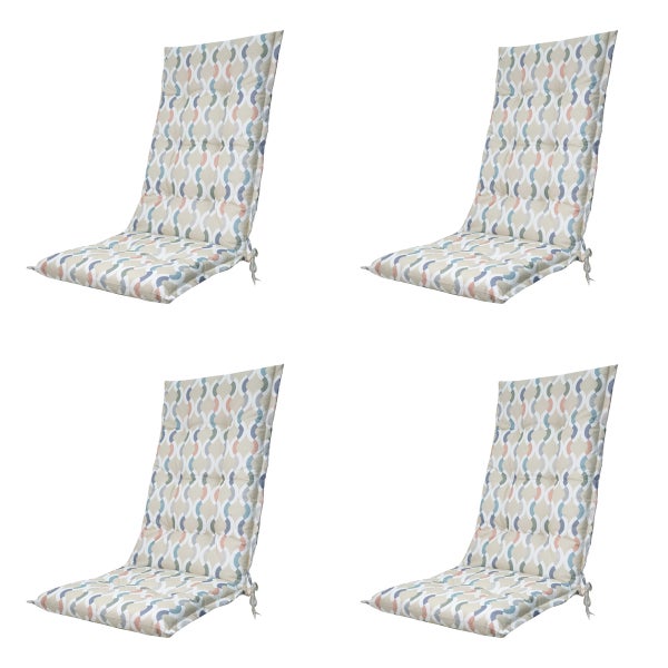 Hochlehnerauflage Trivia natur - ca. 123x50 cm - 4er-Set