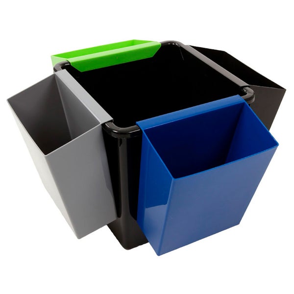 PROREGAL Viereckiger Kegelförmiger Papierkorb 27 Liter HxBxT 36 x 34 x 34 x m Kunststoff Schwarz