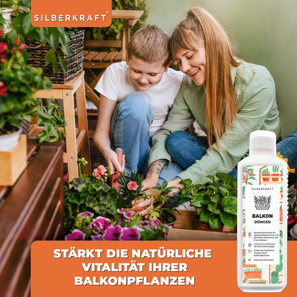 SILBERKRAFT Balkon Dünger – Für Kübel- & Balkonpflanzen – NPK Flüssigdünger – 1 Liter