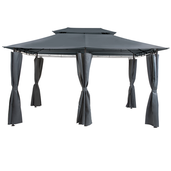 Pavillon COLOS Metall 400 cm 300 cm Graphitgrau
