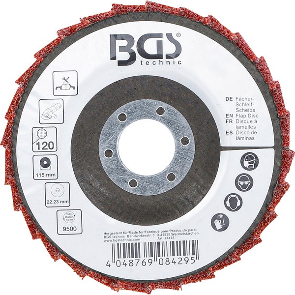 BGS Fächer-Schleif-Scheibe Vlies Ø 115 mm Körnung 120 - 74473