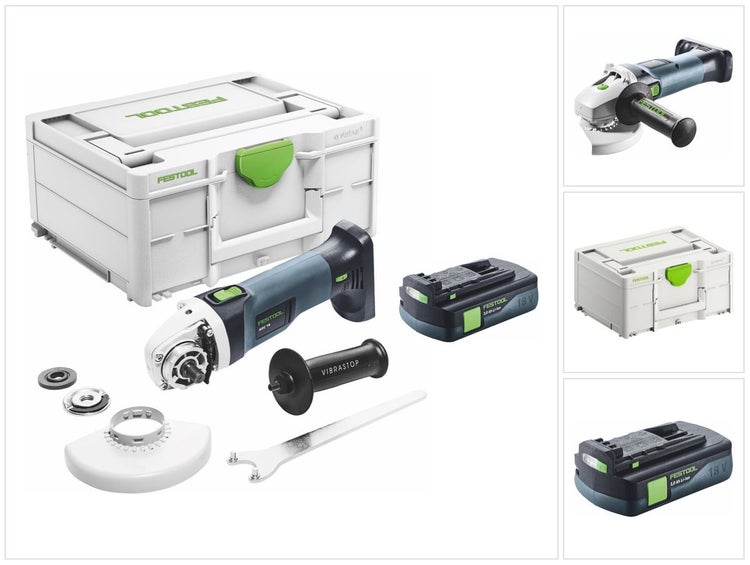 Festool AGC 18-125 EB-Basic Akku Winkelschleifer 18 V 125 mm Brushless + 1x Akku 3,0 Ah + Systainer - ohne Ladegerät