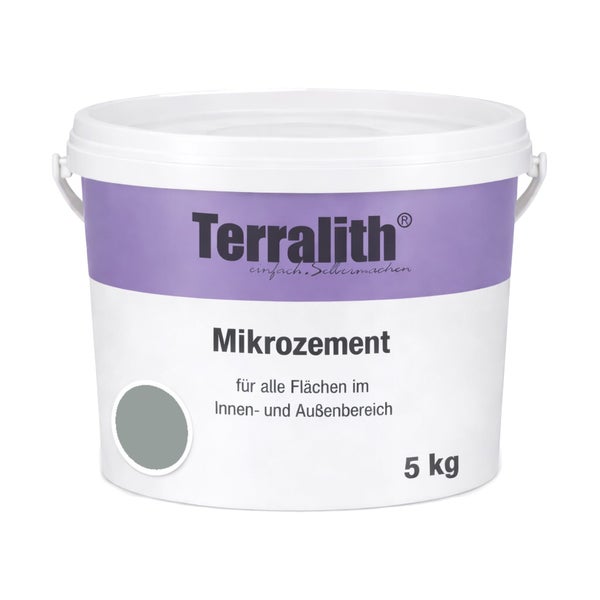 Terralith Mikrozement 5 Kilogramm Eimer für alle Flächen im Innenbereich und Außenbereich.