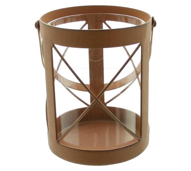 FRANK FLECHTWAREN | Windlicht Rost, METALL, GLAS, 14,5 x 13 x 16 cm, GH: 28 cm