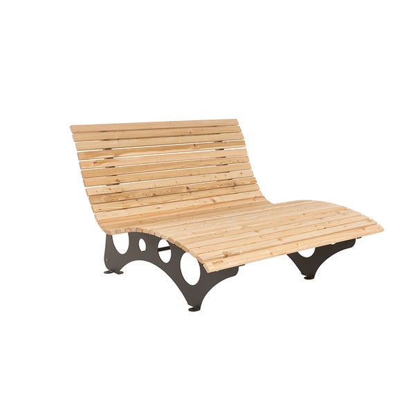 Home Deluxe - Wellenholzliege TAIGA inkl. 2x Auflage- Waldsofa Schwungliege Relaxliege