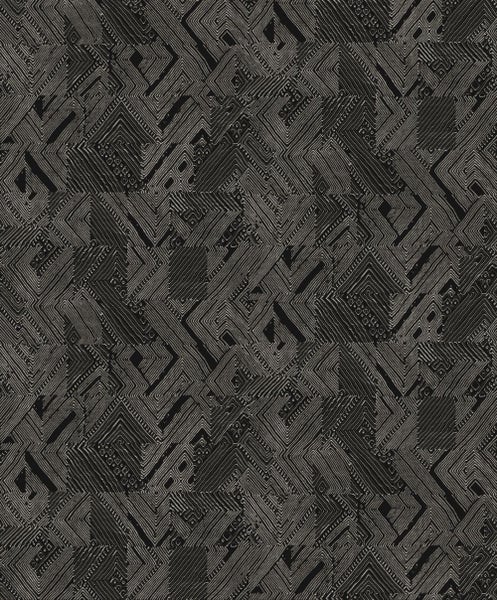 Masureel Tapete geometrisches Motiv Grau - 53 cm x 10.05 m - 630878