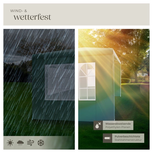Pavillon tectake Barinas wasserdicht 3 x 3 m, im Stecksystem grün