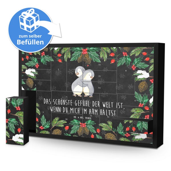 Mr. & Mrs. Panda Befüllbarer Adventskalender Pinguine Kuscheln - Schwarz