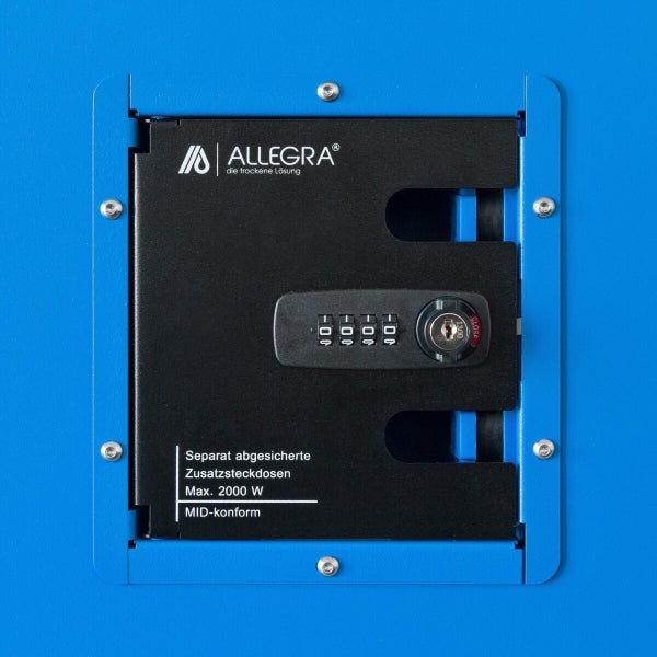 Allegra Logo mit Steckdosen mit Zahlenschloss