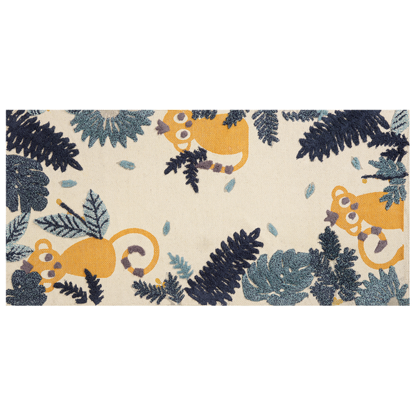 Kinderteppich Baumwolle mehrfarbig 80 x 150 cm Tiermuster NAIBOS