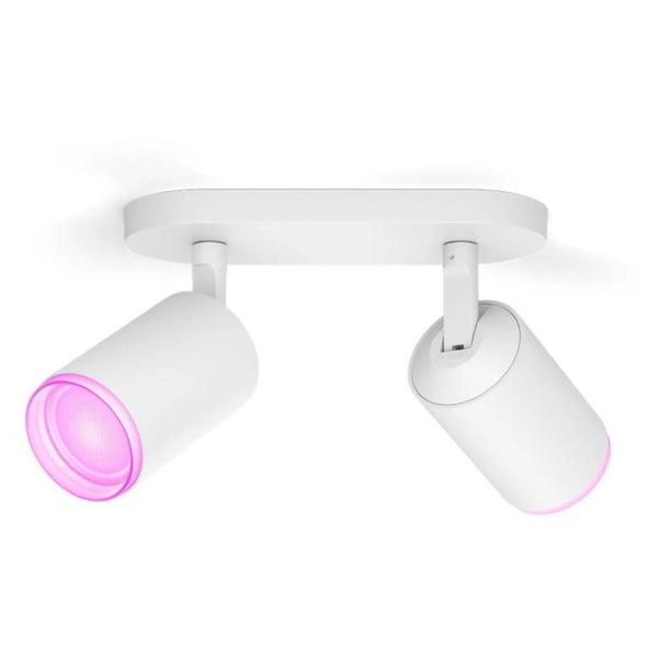 Philips Hue Bluetooth White & Color Ambiance Deckenspot Fugato in Weiß 2x GU10 4,2W 350lm