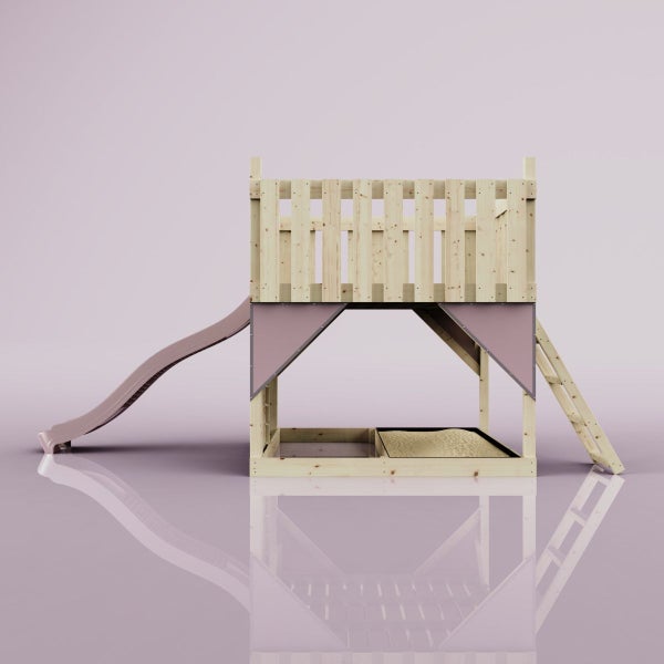 Spielturm mit Rutsche, Leiter und Sandkasten