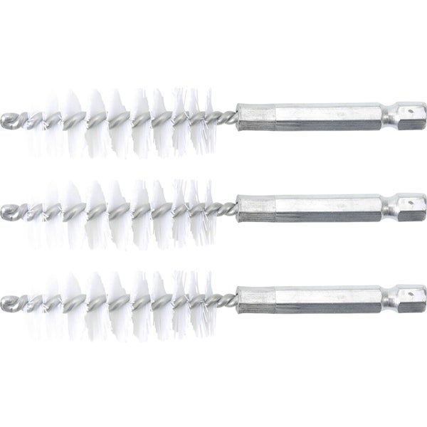 BGS Nylonbürste 17 mm Antrieb Außensechskant 6,3 mm (1/4) 3tlg. - 3078-17-N