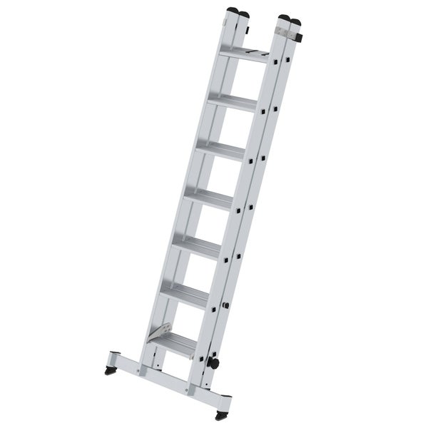 MUNK Stufen-Schiebeleiter mit nivello-Traverse 2-teilig 2x7 Stufen