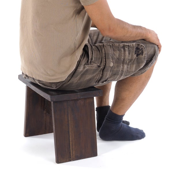 Hocker SCHEMEL 40 Mahagoni Massivholz 03 dunkelbraun