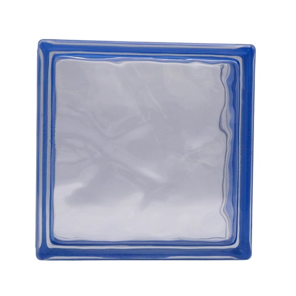 Glasbaustein mit blauem Rand