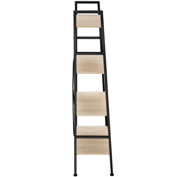 Leiterregal tectake Liverpool inklusive Kippschutz, 61,5 x 36,5 x 150 cm Industrial Style Industrial Holz hell, Eiche Sonoma