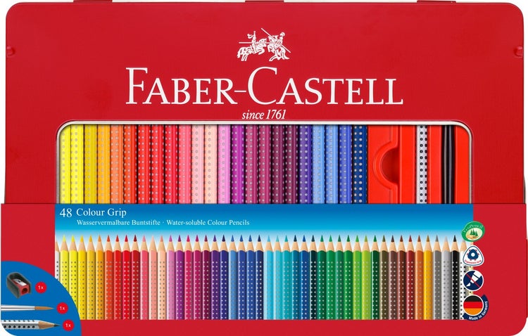 Faber-Castell Buntstifte Colour Grip, 48er Set Metalletui