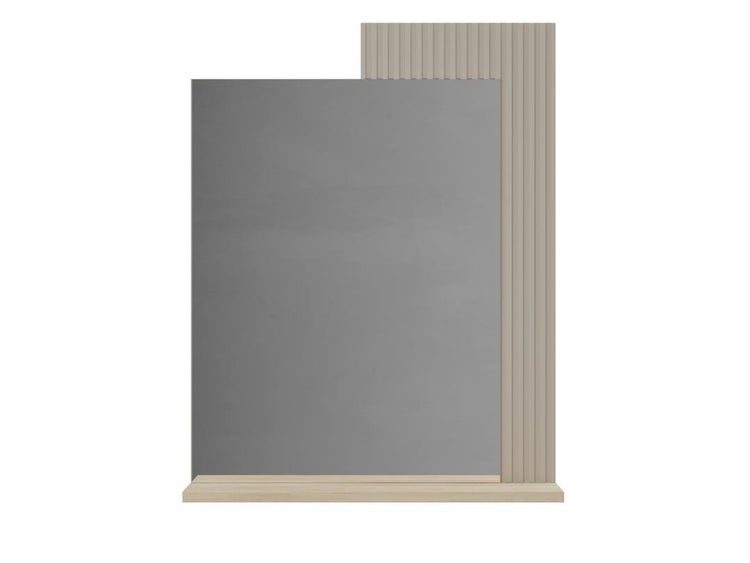 Rechteckiger Spiegel mit Ablage und geriffelten Elementen