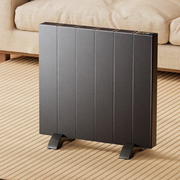 EMKE Elektro-Heizkörper Anthrazit Flachheizkörper Aluminium Stehend/wandmontierbar, Wifi-Steuerung LCD-Display Timing-Funktion Elektroheizung 1000W,54,4 (L) x 50 (H) cm