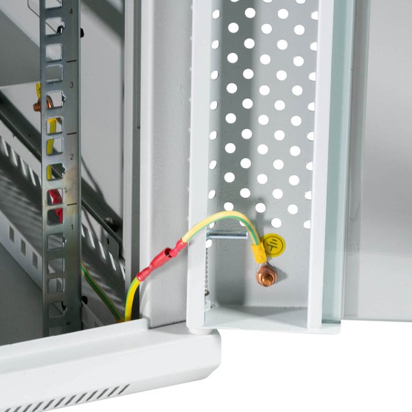 ProfiPatch Netzwerkschrank Wandgehäuse 10 Zoll 12HE PREMIUM montiert Tiefe 300mm grau