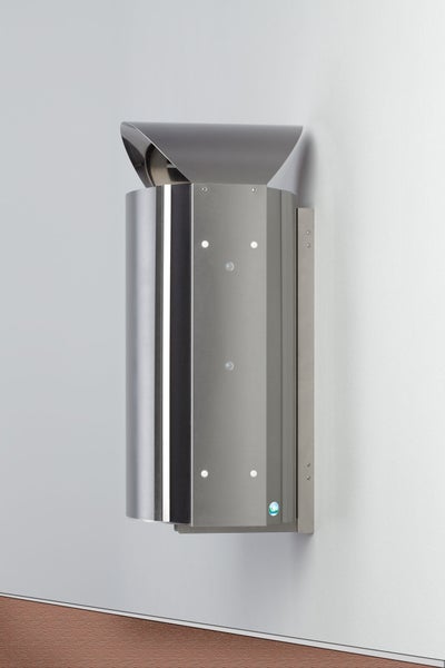 PROREGAL Robuster Wandabfallsammler Mit Schutzdach Für Aussenbereich 50 Liter HxBxT 79 x 48 x 35 cm Edelstahl