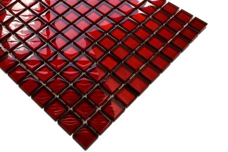 Glasmosaik auf Netz für Bad und Küche 30cm x 30cm  - Pomerol wine