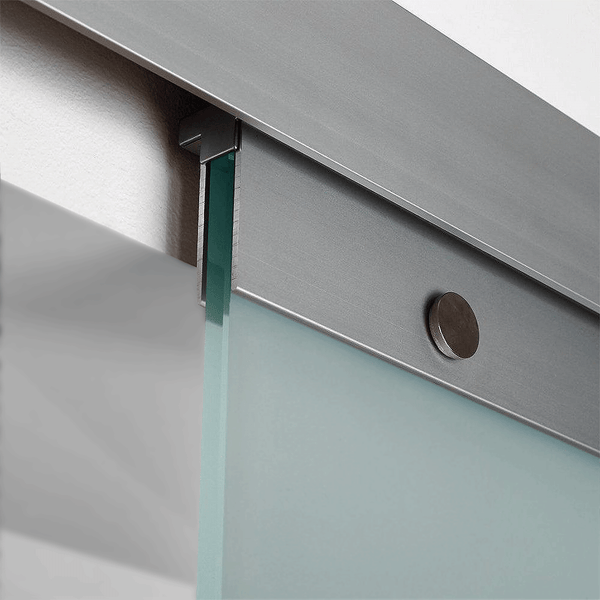 Tür Schiebetür Komplettset Glas wellenförmig 880x2035 Zimmertür Glasschiebetür -  Griffmuschel